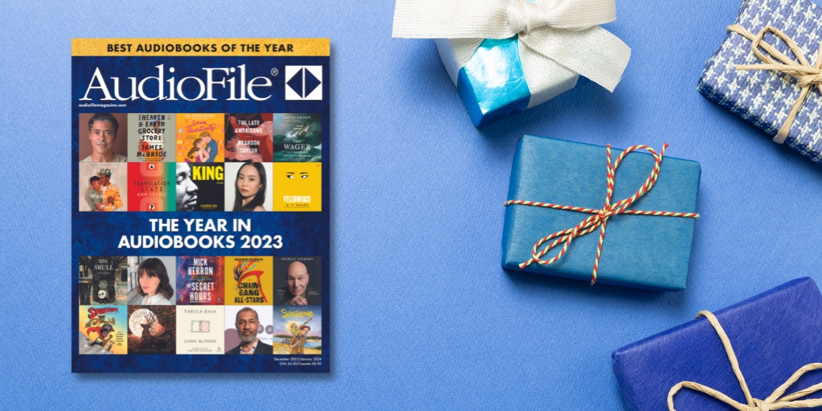 AudioFile Magazine cover with blue wrapped presents